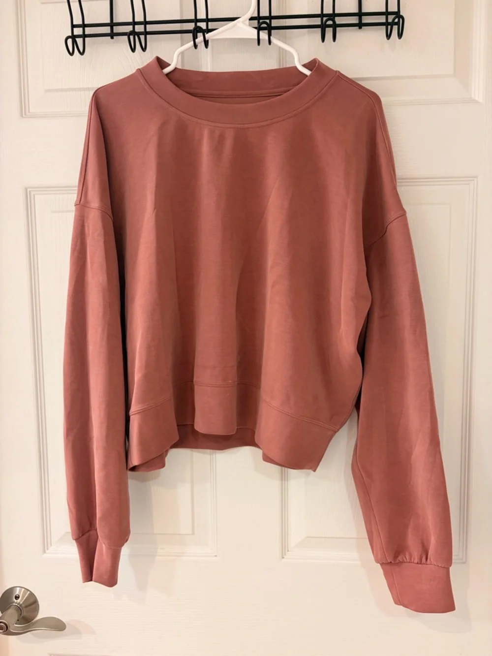 Lululemon Perfectly Oversized Cropped Crew Softstreme Spiced Chai - Picture 1 of 6